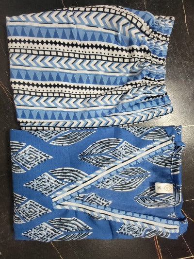 Blue Cotton Summer Collection Kurti Pant Set Of 2