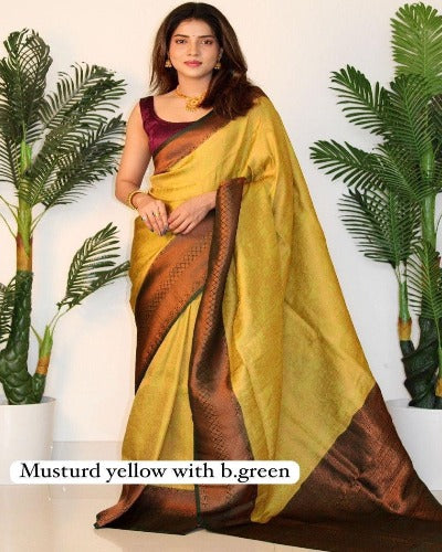 Elegant & Rich Soft Silk Saree With Jacquard Work