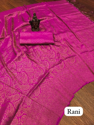 Beautiful Designer Soft Silk With Jacquard Work Saree
