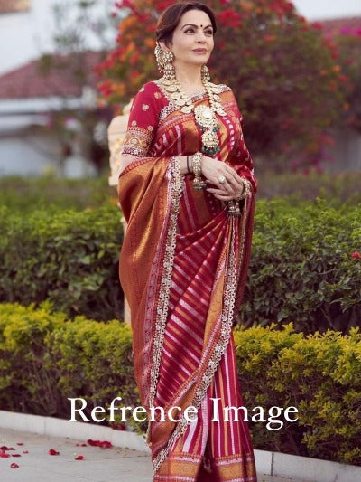 Red Pure Soft Kanjivaram Silk Wedding Wear Saree