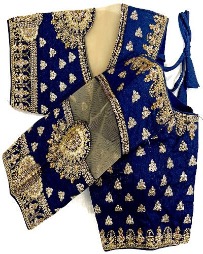 Pure Dola Silk Zari Sequence Work Stitched Readymade Blouse