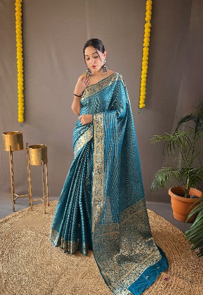Soft Silk Copper Weaving Wedding Wear Saree