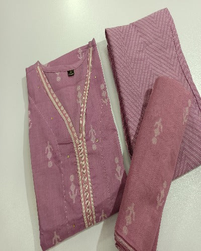 Onion Pink Ekatra Print Cotton Salwar Suit Set