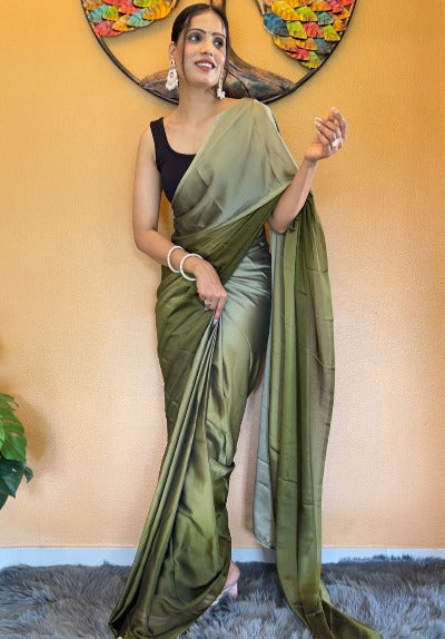 1 Min Dual Shade Rangoli Silk Stitched Readymade Saree