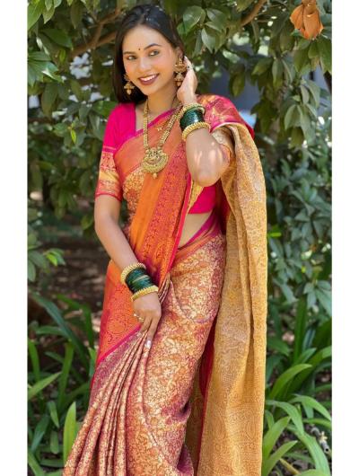 Pink Kanjivaram Silk Saree