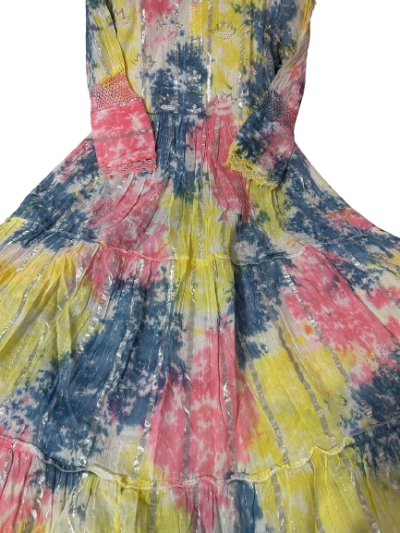 Multicolour Cotton Mulmul Long Kurti Dress