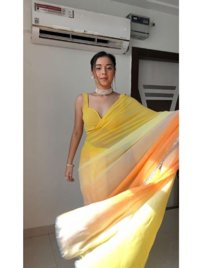 Yellow Shaded Georgette Bollywood Saree