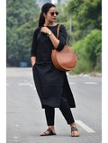 Black Plain Kurti Pant Set UK Next Day