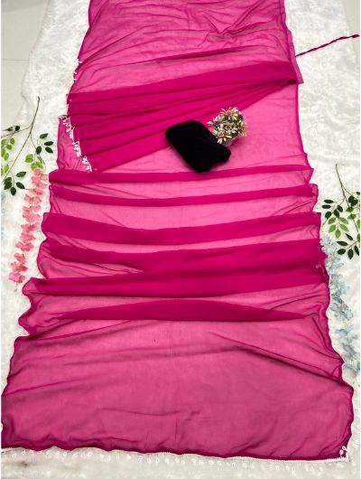 Pink 1 Minute Saree Ready to Wear Georgette Sari