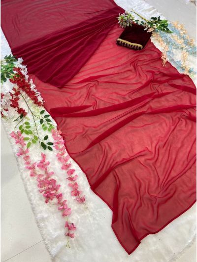 Red 1 Minute Saree Ready to Wear Dual Half Sari