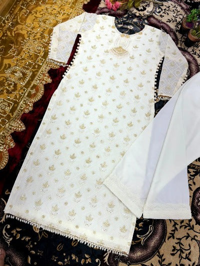 Ivory Pearls Embriodery Partywear Set