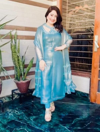 Sky Blue  Punjabi Ethnic Salwar Suit