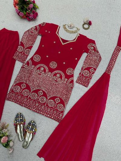 dark pink sharara suit online in uk for women 