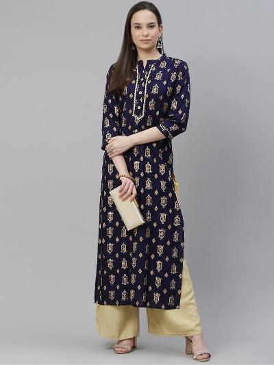 Designer Butti Rayon Cotton Kurti