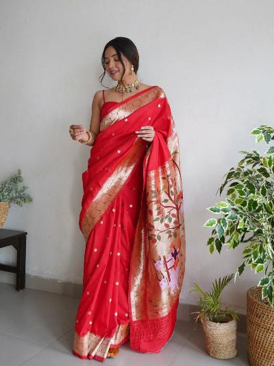 Red Soft Silk Saree UK Next Day