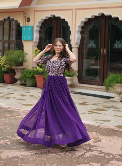 Designer Rich Partywear Long Anarkali Gown 1Pc