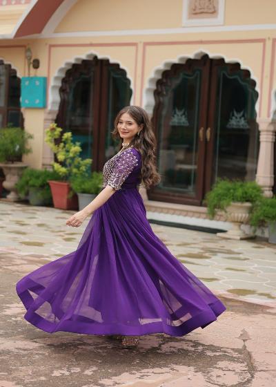 Designer Rich Partywear Long Anarkali Gown 1Pc