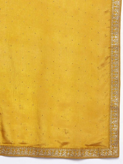 Honey Yellow Vichitra Silk Salwar Suit Set