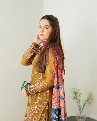 Mustard Embroidered Sharara Set With Vibrant Dupatta