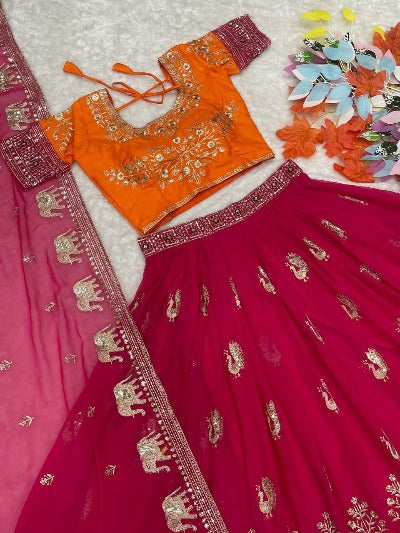 Celebrity Inspired Designer Fully Stitched Lehenga Set