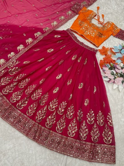 Celebrity Inspired Designer Fully Stitched Lehenga Set