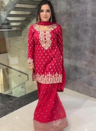 Karvachauth Special Red Gharara Suit Set