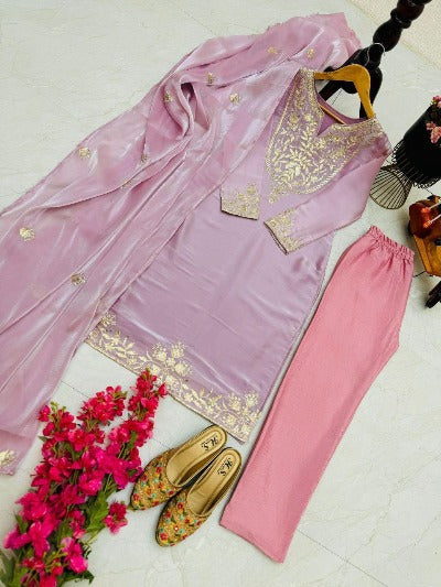 Lilac Unicorn Sequins Work Salwar Suit Set