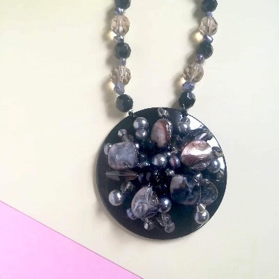 Designer Black Stone Necklace For Women