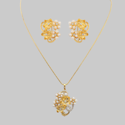 Gold Grape Designer Bridal Jewelry Wedding Set