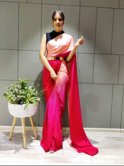 hot pink one minute saree for women in uk 