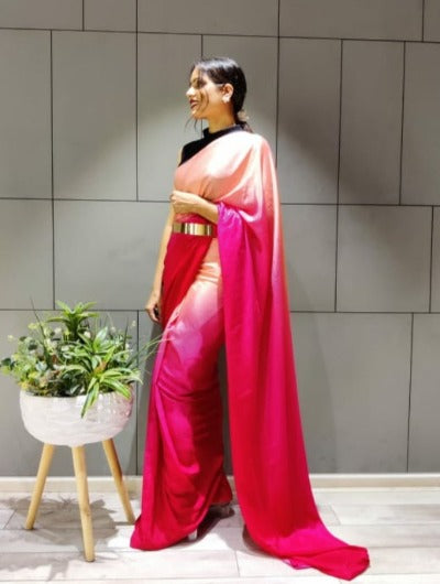Hot Pink 1 Minute Saree Ready to wear Saree for Women
