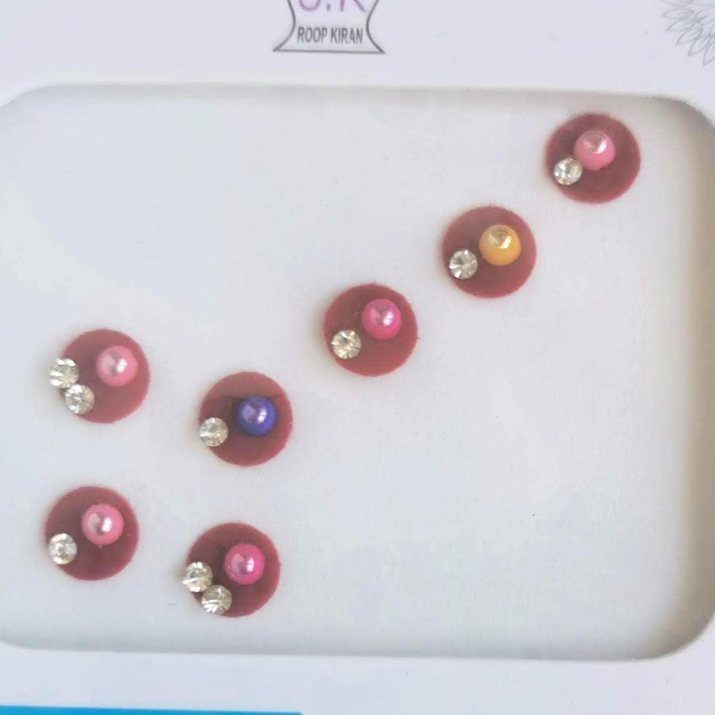Multicolor Pearl Round Diamond Fashion Bindi Sticker