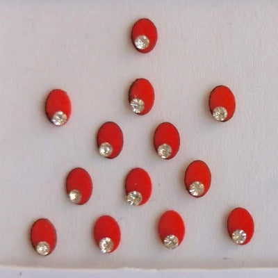 Mini Red Gold Diamond Fashion Bindi Sticker