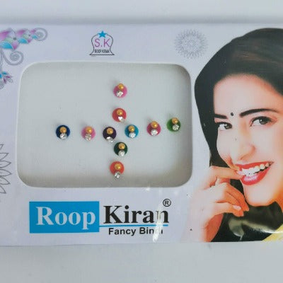 Multicolor Set of Round Diamond Fashion Bindi Sticker