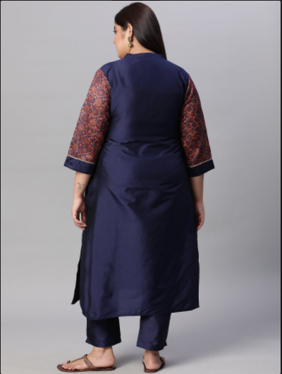 Buy Plus Size Shalwar kameez | Online Plus Size Kurta | Curve Suits | navy Blue kurti Pant | Bonyhub Online Shopping in UK 