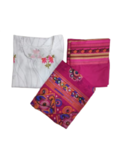 Pink Bandhani Kurti Skirt Dupatta Set