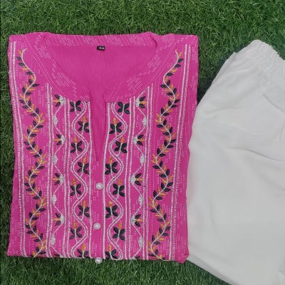 Pink embroidered  cotton kurti .jpg.jpg