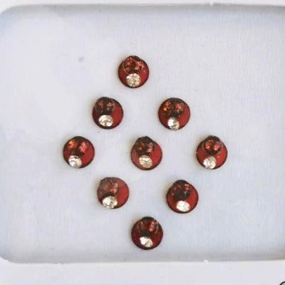 Red Round Diamond Fashion Bindi Sticker