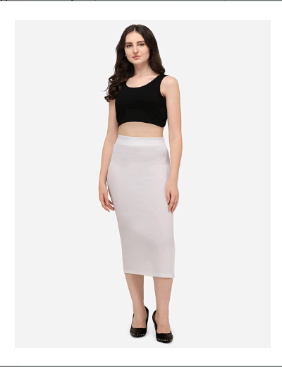 White Saree Shapewear Petticoat for Women