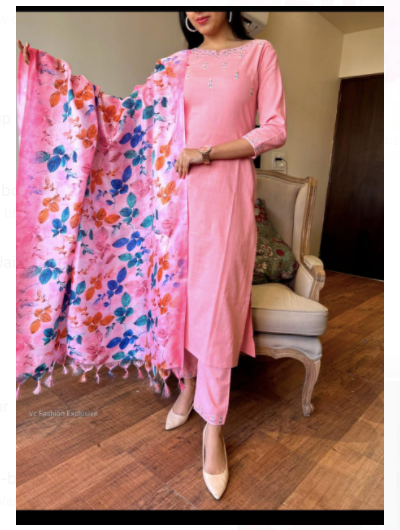 Pink Khaadi Silk Cotton Salwar Suit 
