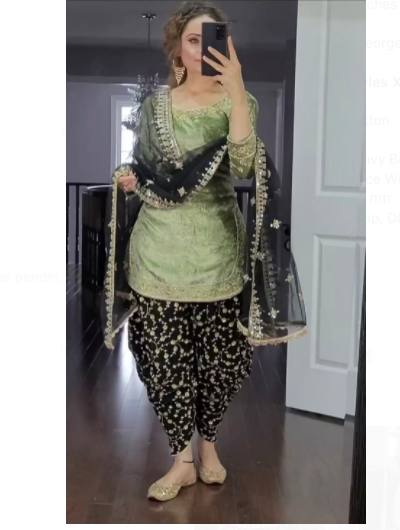 Black Sea Green Embroidered Patiala Readymade Suit