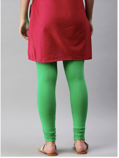Women Parrot Green Solid Acrylic Ankle Length Leggings – BONYHUB