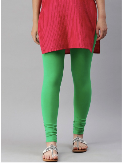 Women Parrot Green Solid Acrylic Ankle Length Leggings – BONYHUB