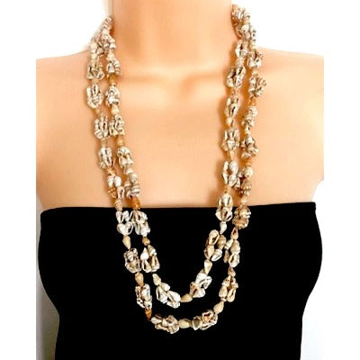Seashell Long Layered Necklace For Women